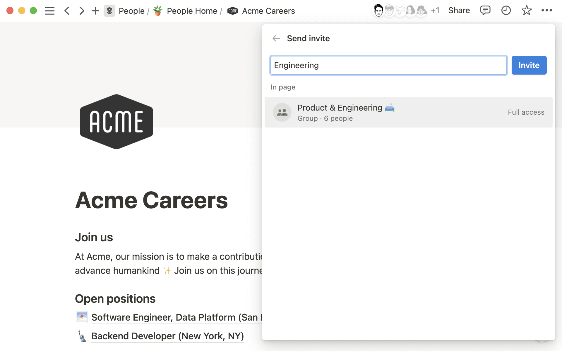 Delning och behörigheter – dela med grupp