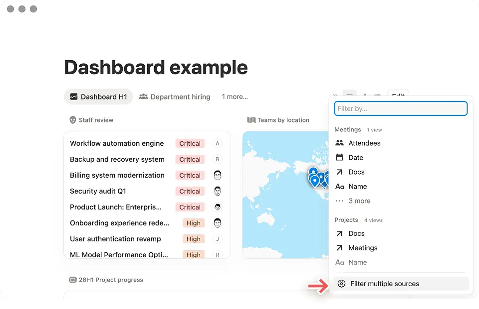 hc : global filters dashboard view